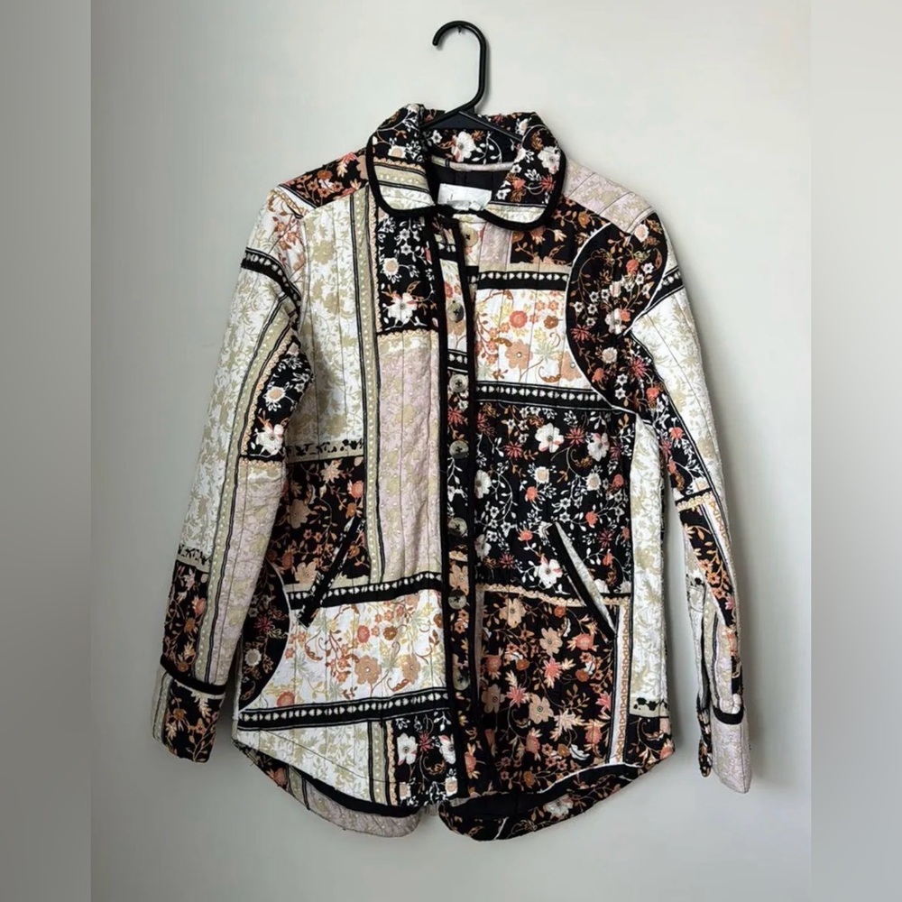 Anthropology Patchwork Quilted Shirt Jacket